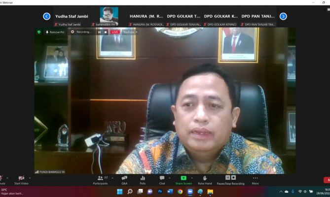 Puadi Ajak Bawaslu Daerah Siapkan Pemetaan Potensi Pelanggaran Tahapan Verifikasi Parpol