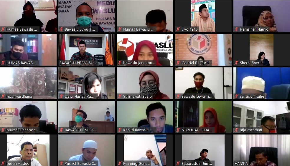 Melalui Workshop Daring, Bawaslu Harap Humas Dapat Membangun Citra Positif Lembaga