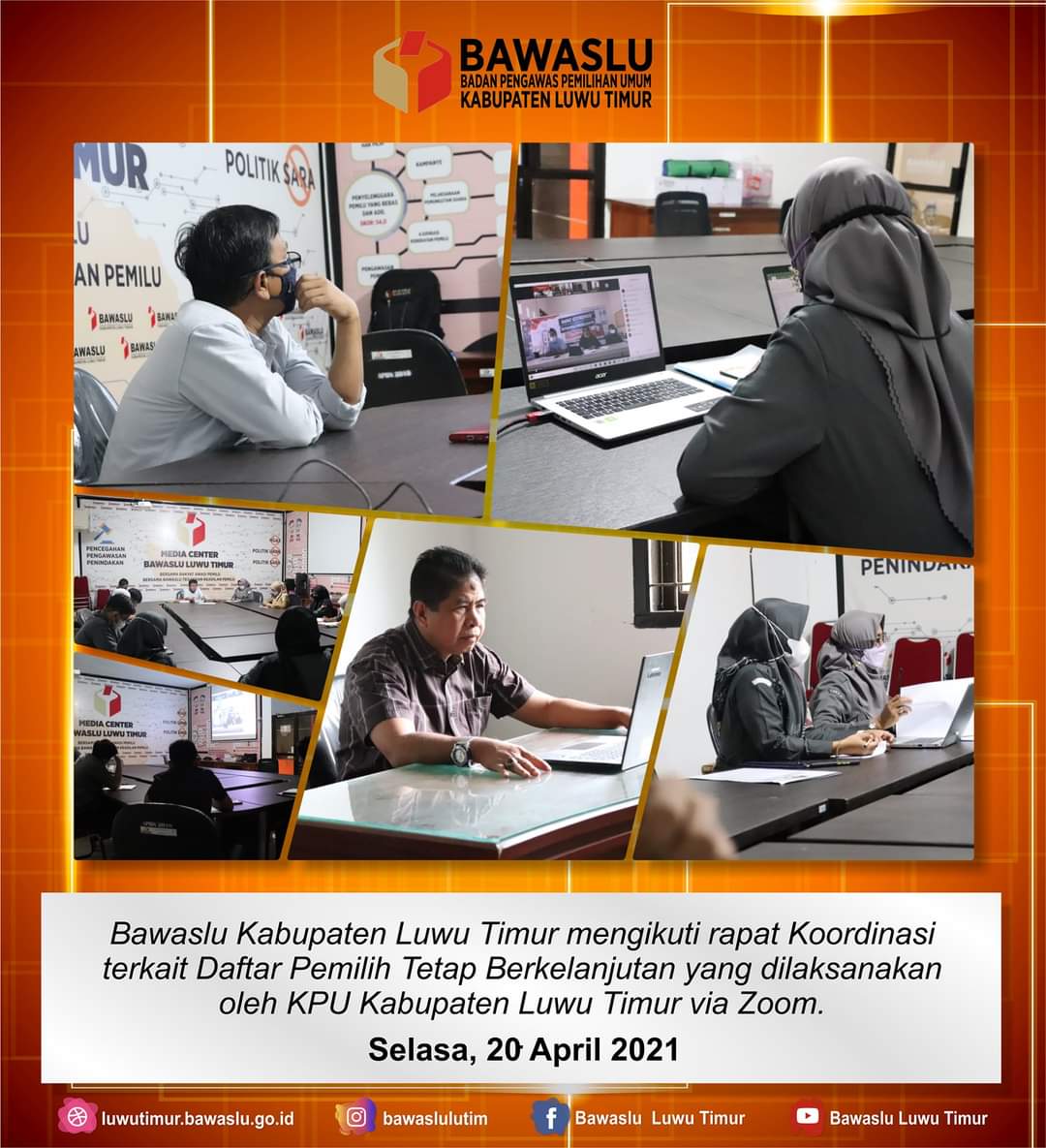 Ikuti Rapat Koordinasi Daftar Pemilih Berkelanjutan (DPB), Bawaslu Luwu Timur Minta KPU Transparan dan Intenskan Konsolidasi Data Dengan Pihak Terkait