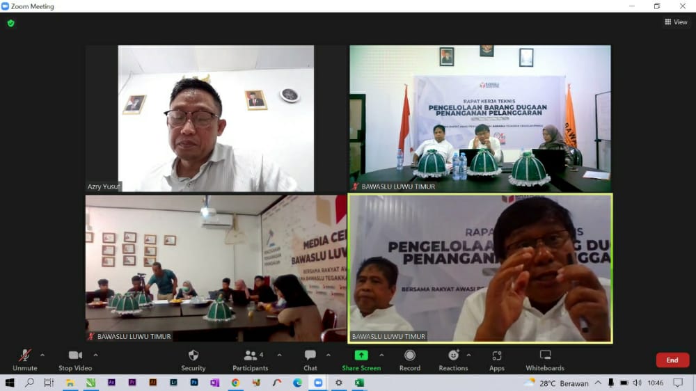 Samakan Persepsi Pengelolaan Barang Dugaan Pelanggaran Pemilu, Bawaslu Luwu Timur Gelar Rakernis
