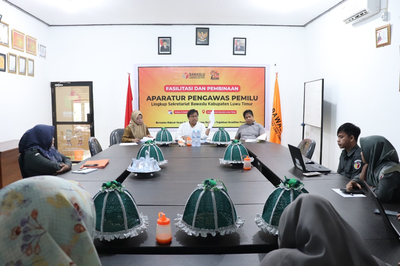 Bawaslu Luwu Timur Melakukan Pembinaan Aparatur Pengawas Pemilu kepada Jajarannya