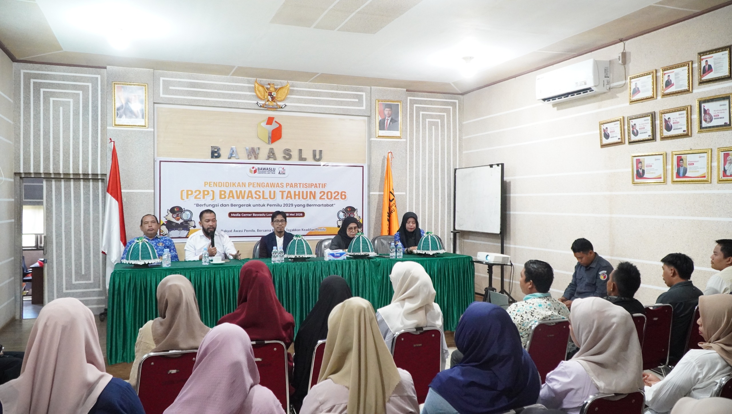 Kegiatan Pendidikan Pengawas Partisipatif (P2P) Bawaslu Tahun 2026 yang dilaksanakan di Kantor Bawaslu Luwu Timur, Senin (18/5/2026).