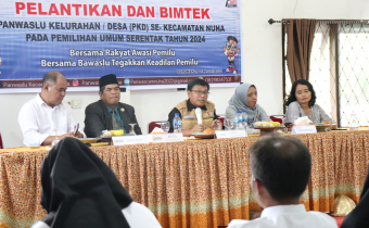 Pesan Ketua Bawaslu Luwu Timur kepada Panwaslu Kelurahan/Desa yang Dilantik