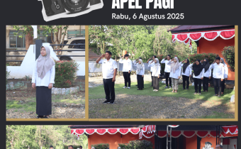 Kepala Sekretariat Lenny Thalib Pimpin Apel Pagi di Halaman Kantor Bawaslu Luwu Timur, Rabu (6/8/2025)